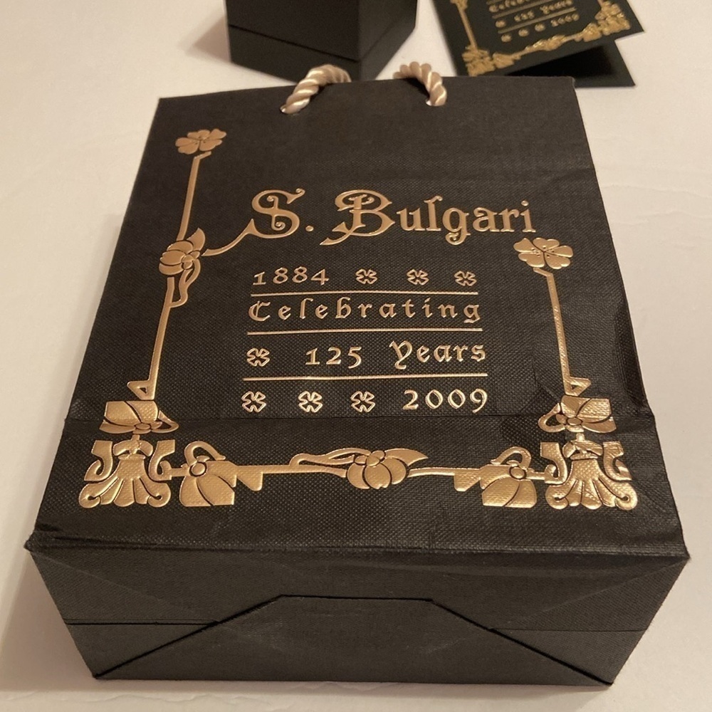 Bulgari Shopping Bag, Box, Receipt Holder, Black and Gold - Picture 3 of 5